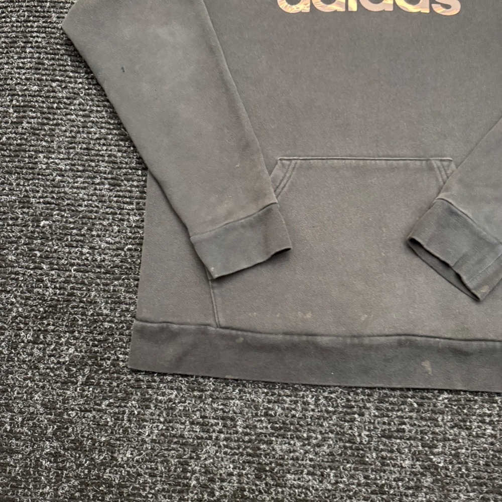 Adidas Pullover Hoodie Faded Black Camo Logo Graphic Sweatshirt Mens Medium - Picture 11 of 13